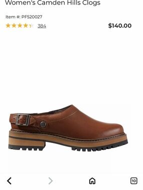L.L. Bean Brown Leather Camden Hills Clogs